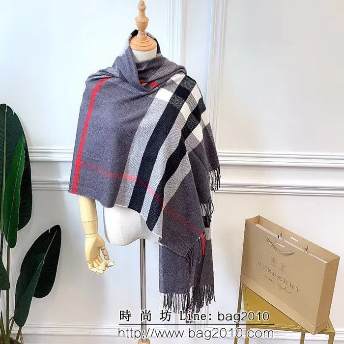 BURBERRY巴寶莉 2018最新 經典格子水貂絨圍巾 雙面兩用 LLWJ6580